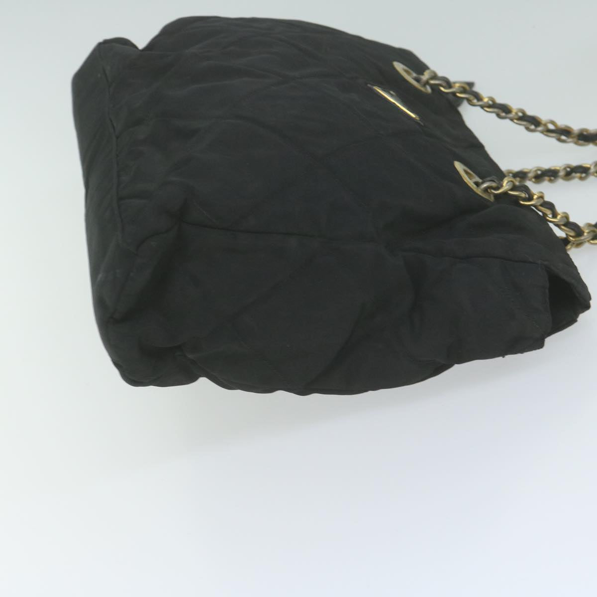 PRADA Quilted Chain Shoulder Bag Nylon Black 66057