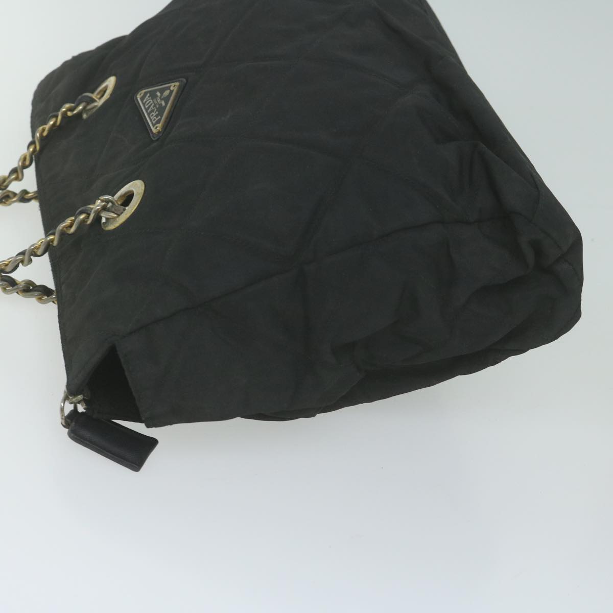 PRADA Quilted Chain Shoulder Bag Nylon Black 66057