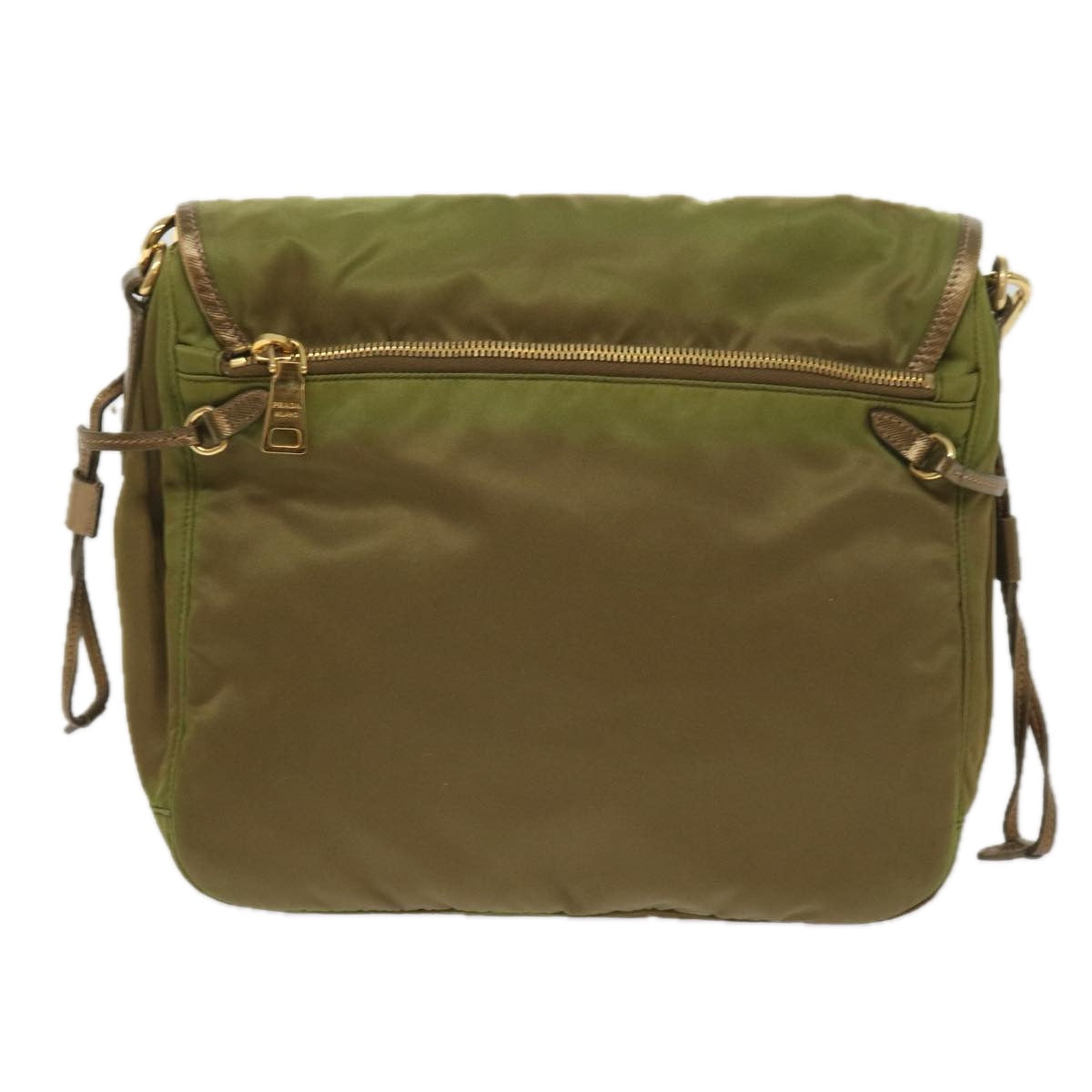 PRADA Shoulder Bag Nylon Khaki 66138