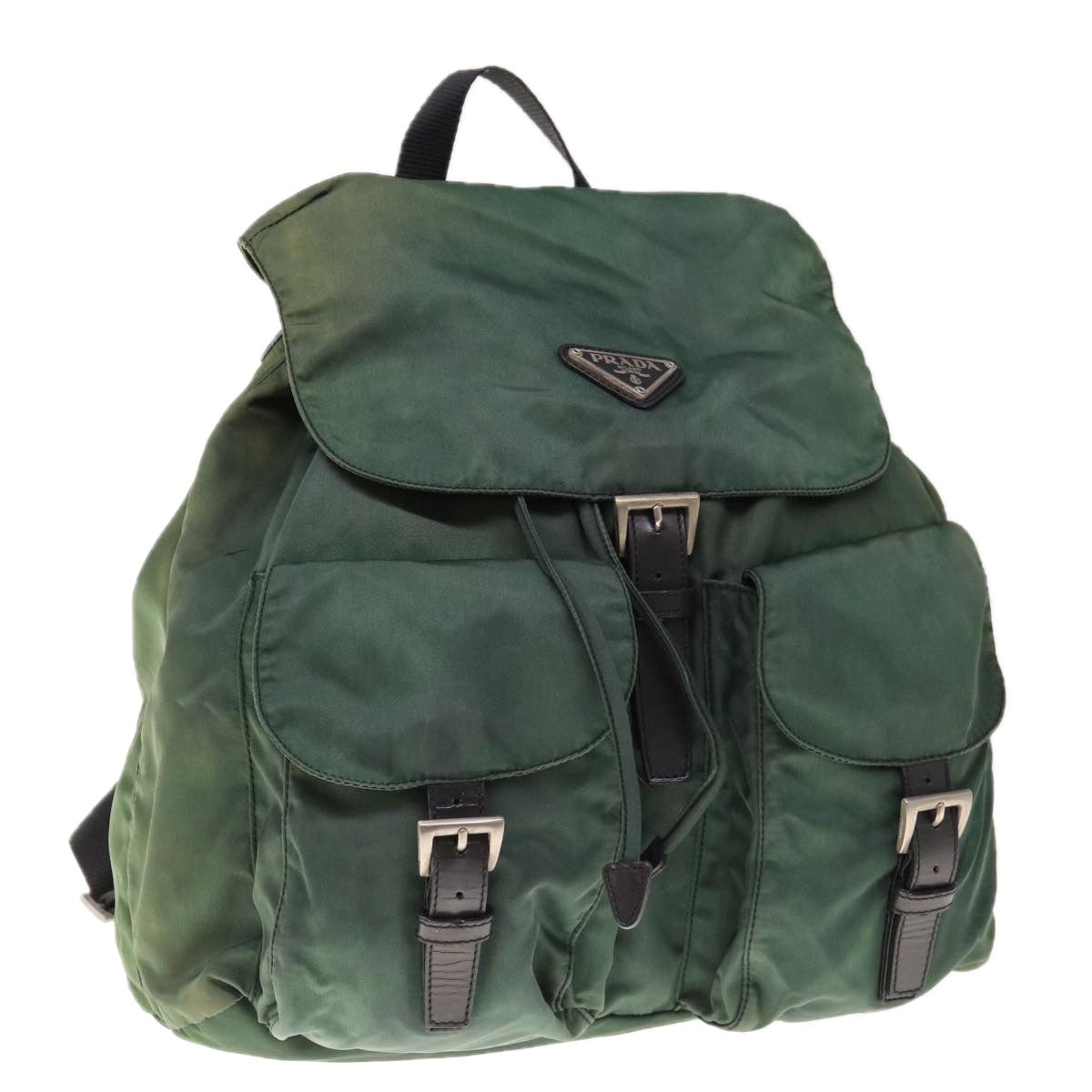 PRADA Backpack Nylon Green 66140