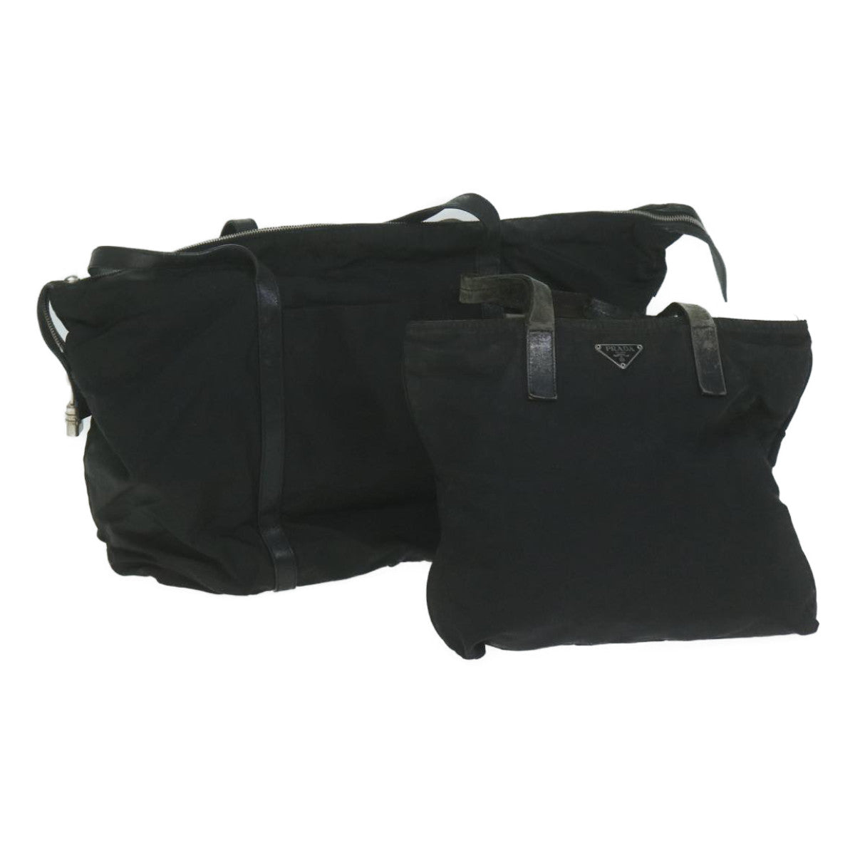 PRADA Tote Bag Nylon 2Set Black 66145
