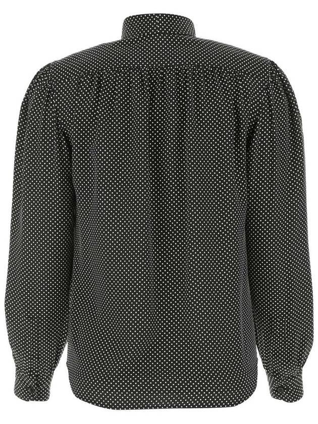 Saint Laurent polka dot pussy bow blouse