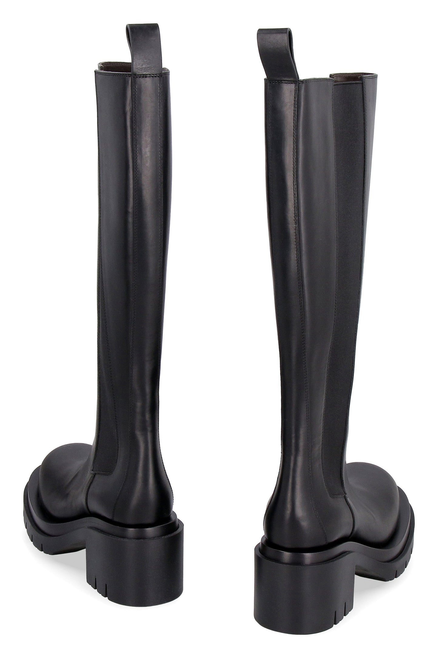 BOTTEGA VENETA Lug Leather Boots with Side Elastic Inserts - Women