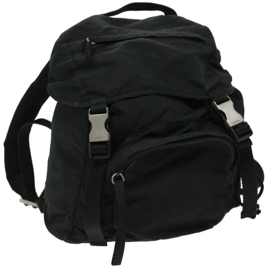 PRADA Backpack Nylon Black  66809