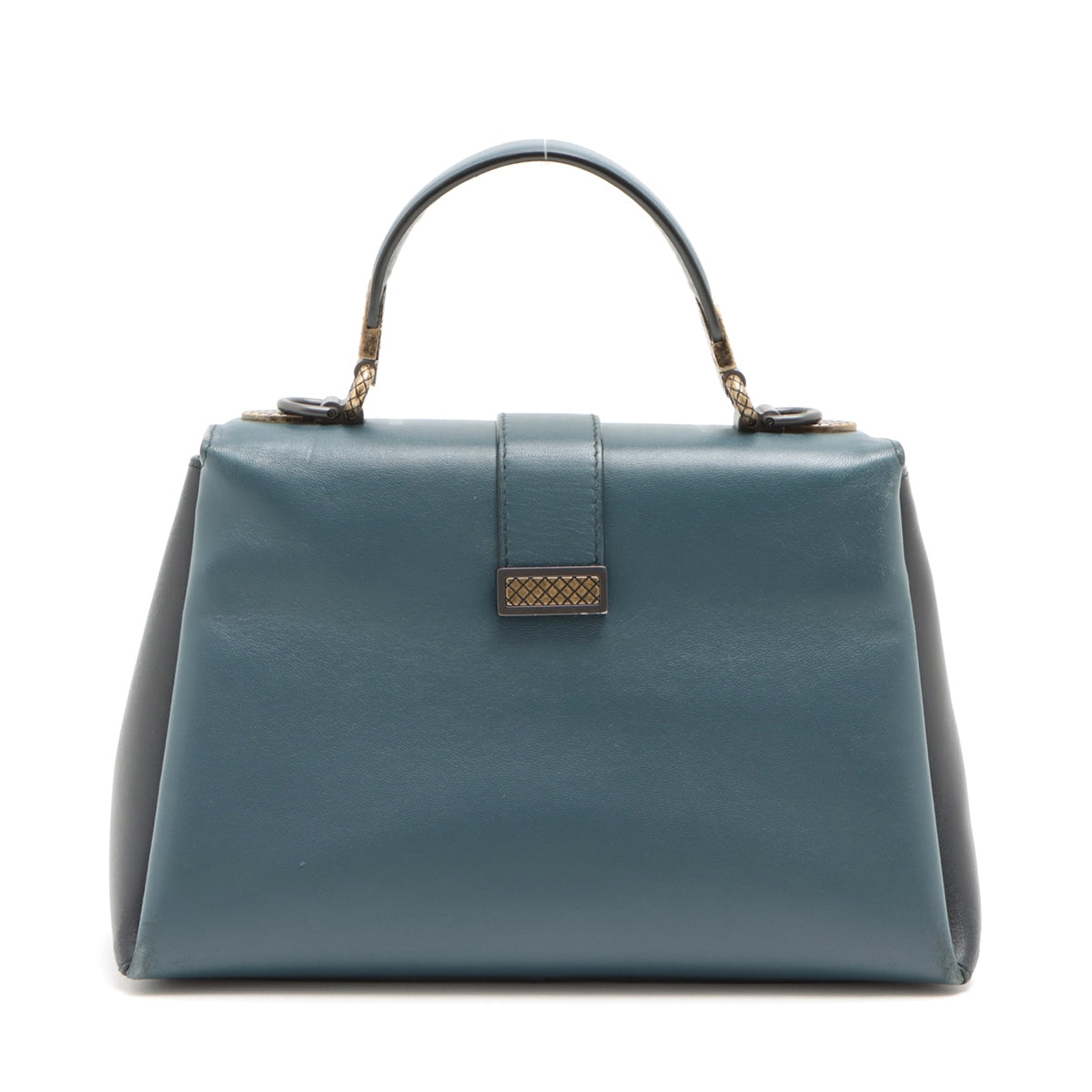 Bottega Veneta Intrecciato Piazza Small Leather 2WAY Handbag BlackNavy