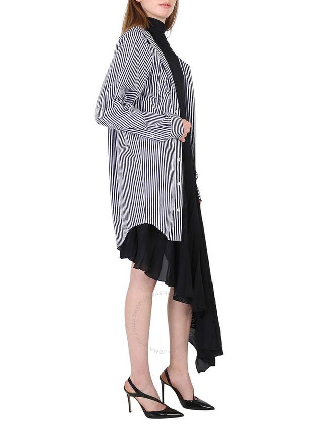 Balenciaga Balenciaga Ladies Black Twisted Layered Shirt-effect Asymmetric Dress, Brand Size 34 (US Size 0)