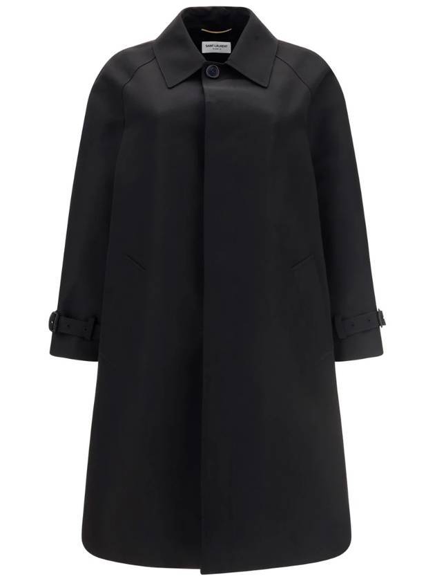 Saint Laurent Women's Silk Single Coat Black