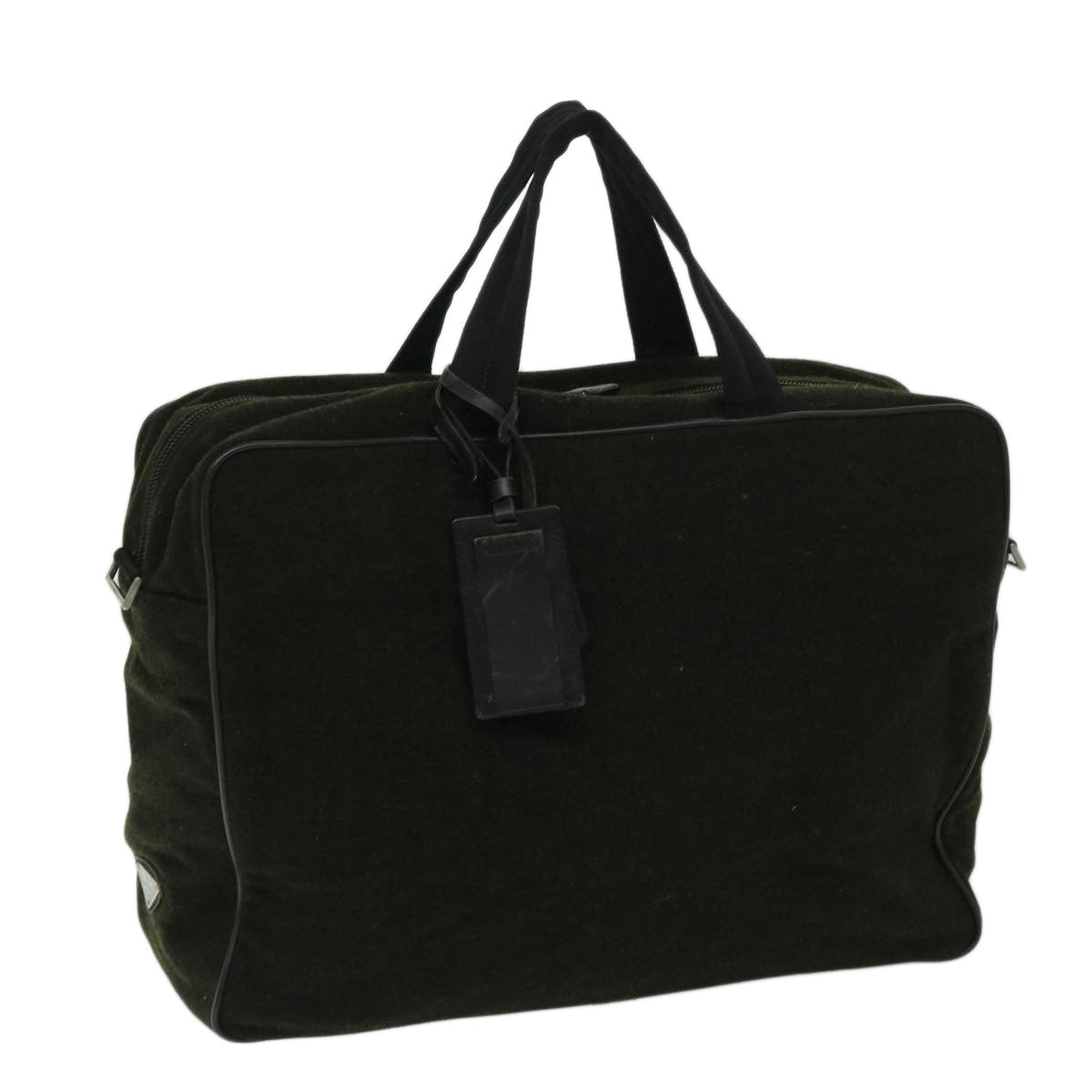PRADA Hand Bag Wool Green  67058