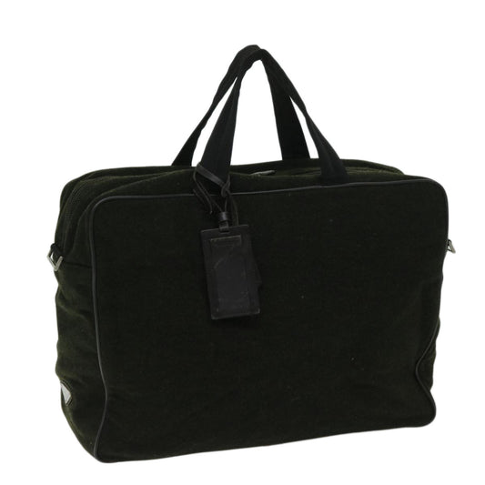 PRADA Hand Bag Wool Green  67058