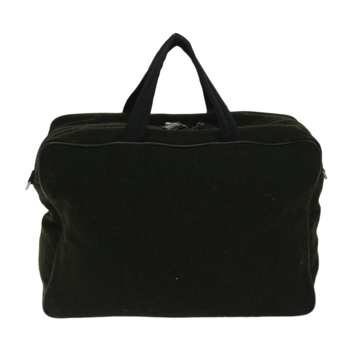 PRADA Hand Bag Wool Green  67058
