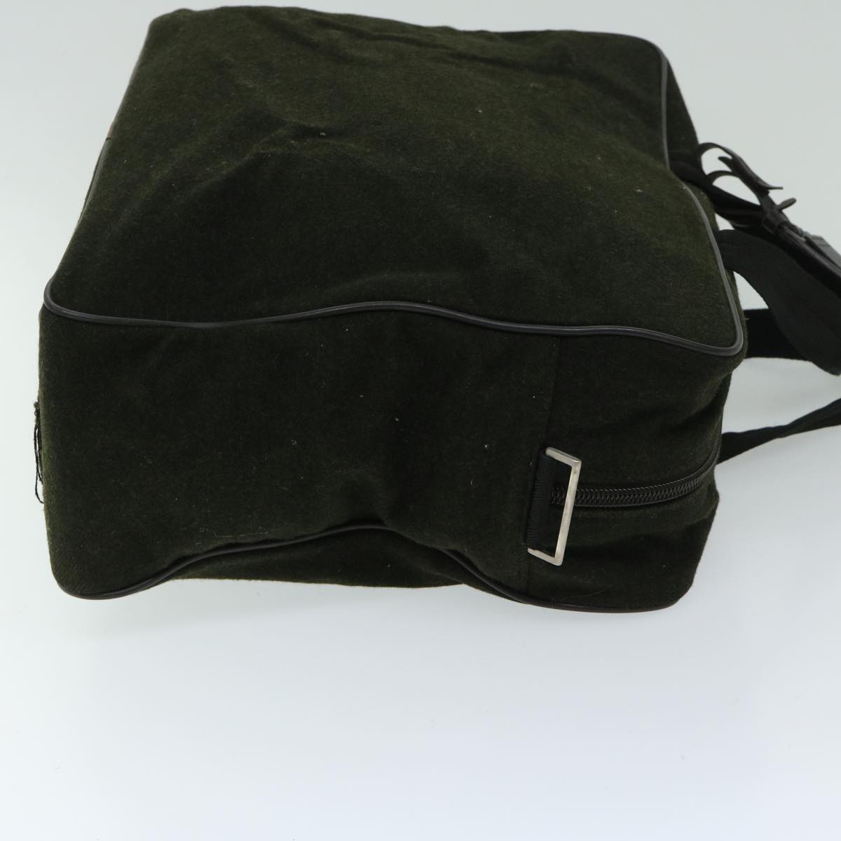PRADA Hand Bag Wool Green  67058