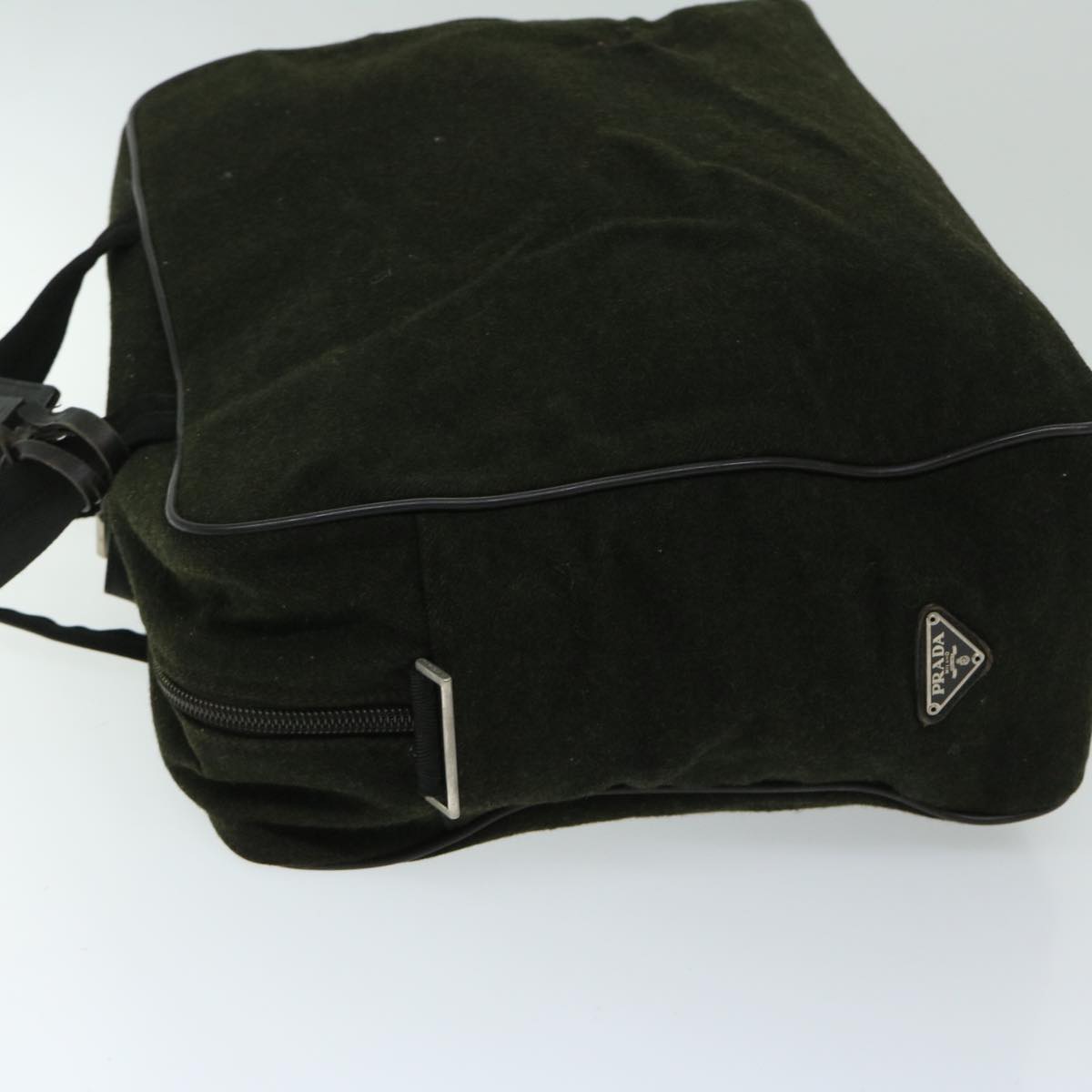 PRADA Hand Bag Wool Green  67058