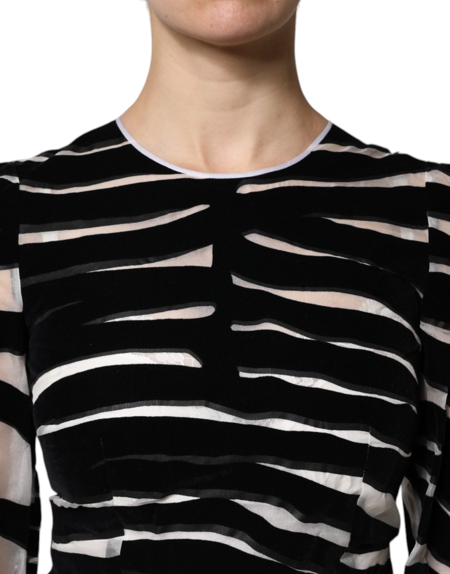 Dolce & Gabbana Black White Zebra A-line Sheath Mini Women's Dress