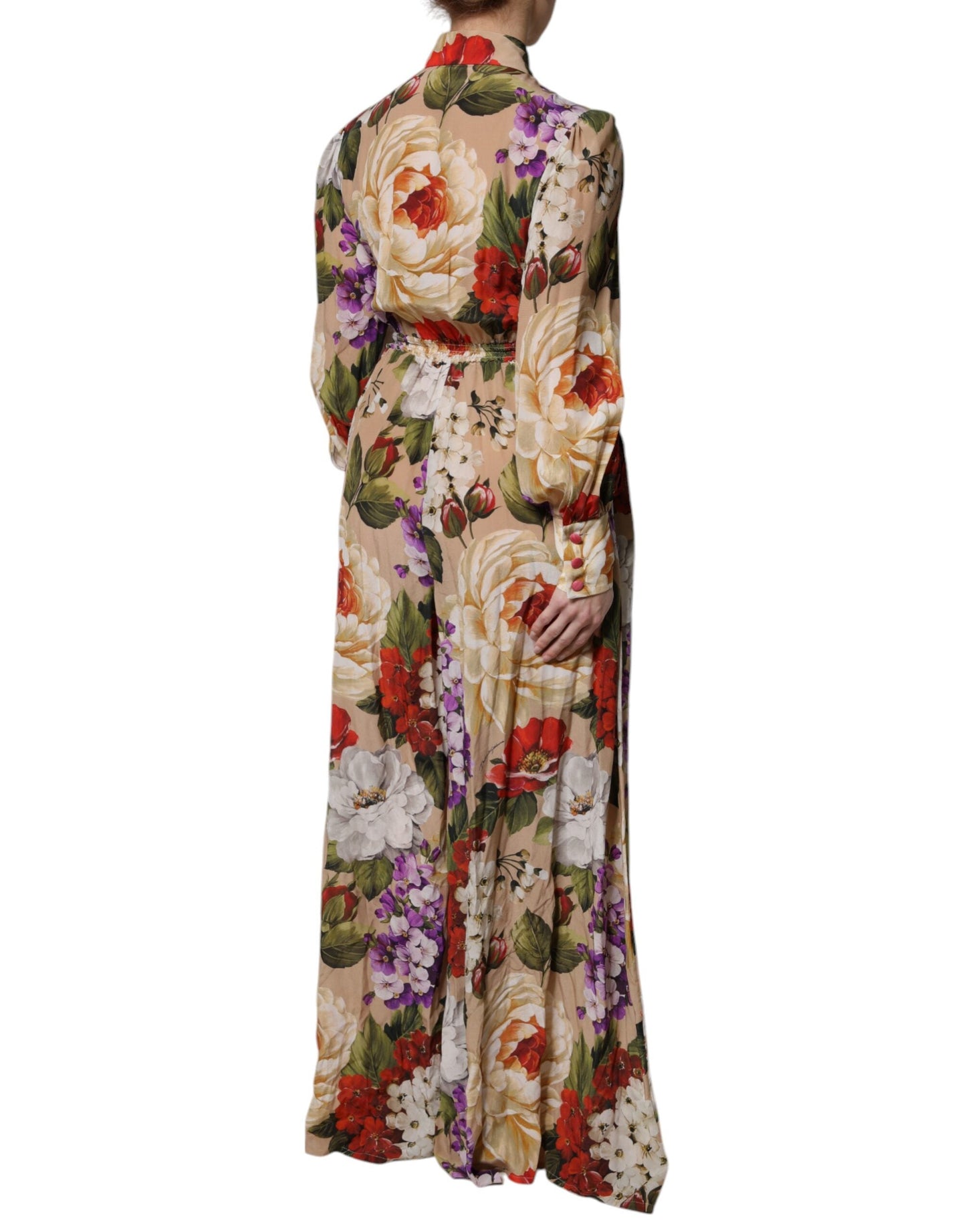 Dolce & Gabbana Multicolor Floral Wide Leg Jumpsuit Women's Dress