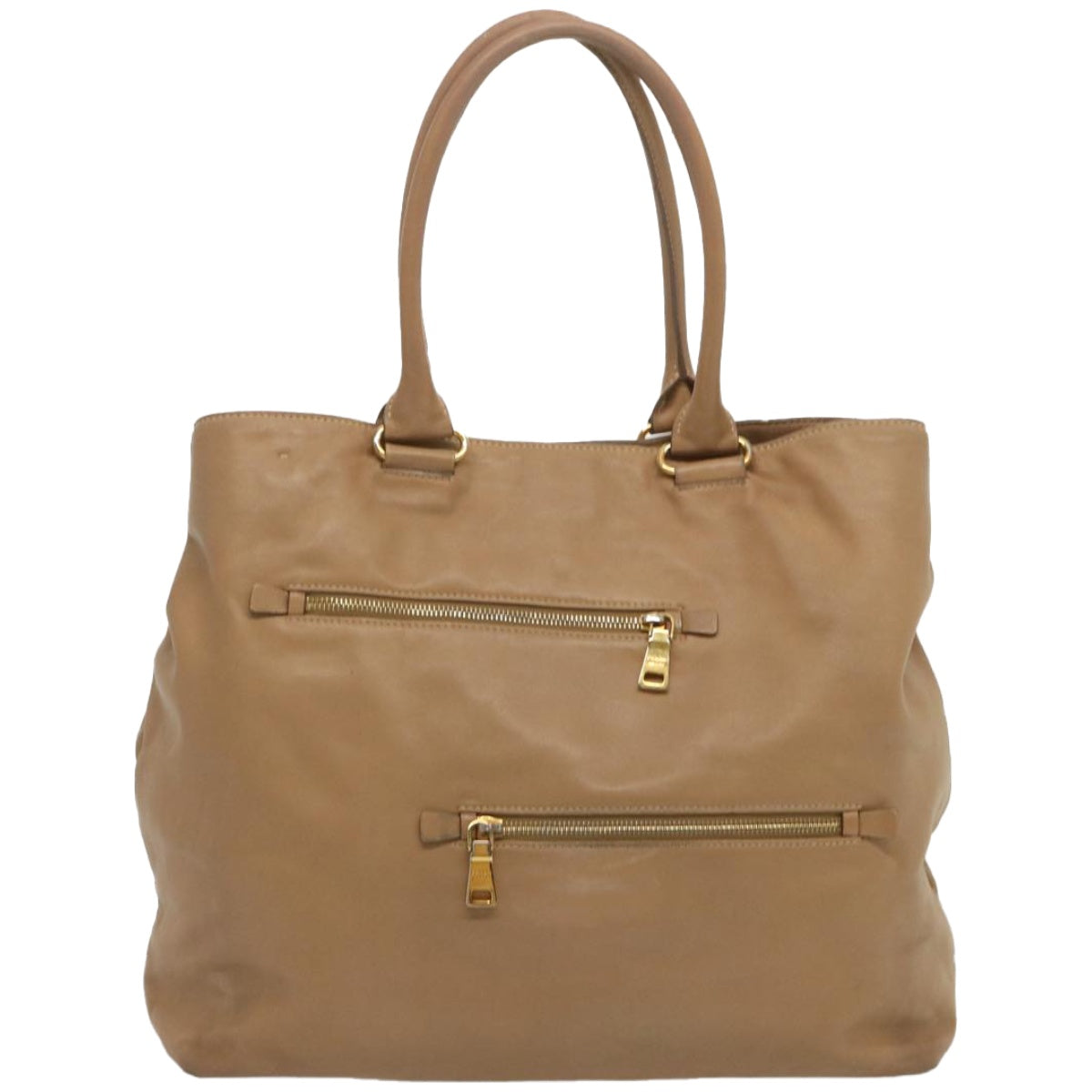 PRADA Tote Bag Leather 2way Beige  67339