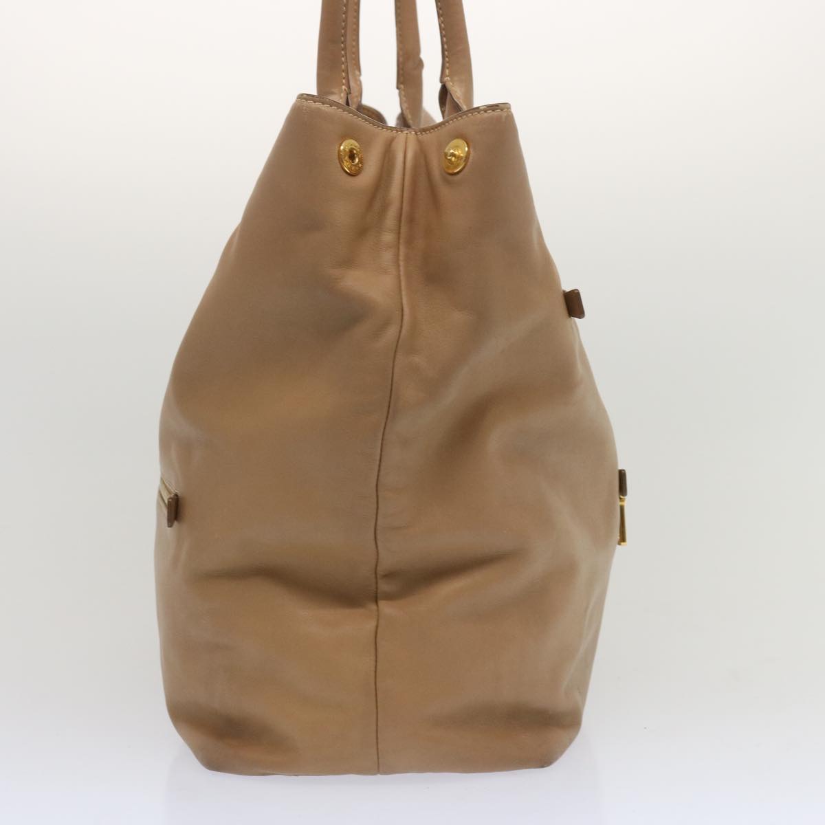 PRADA Tote Bag Leather 2way Beige  67339