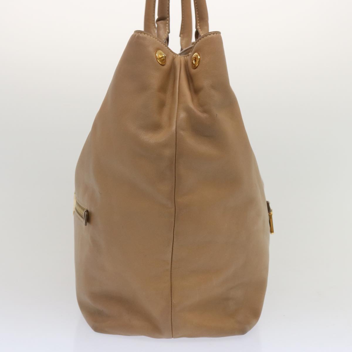 PRADA Tote Bag Leather 2way Beige  67339