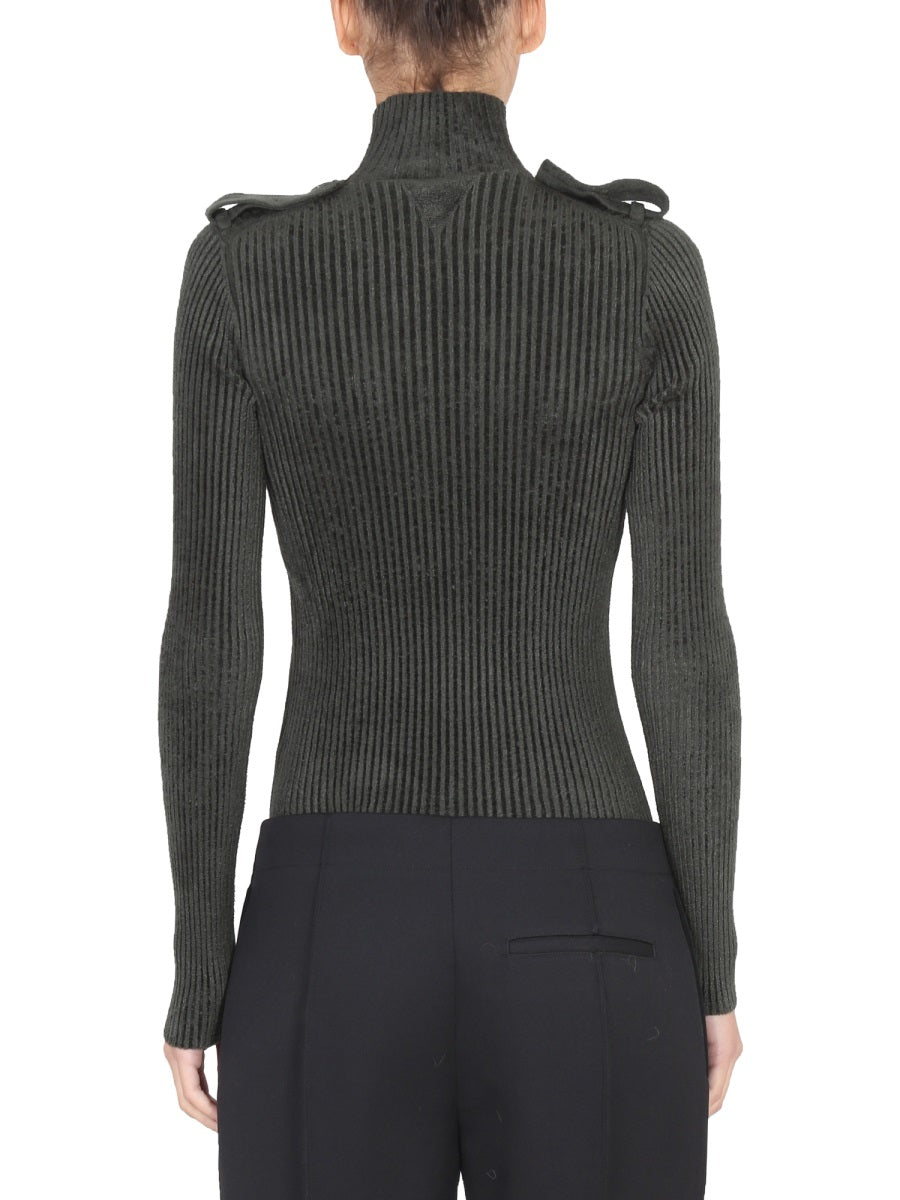 BOTTEGA VENETA Women's Military Style High Neck Sweater