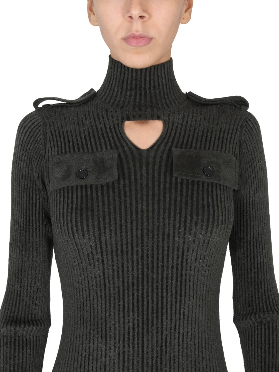 BOTTEGA VENETA Women's Military Style High Neck Sweater
