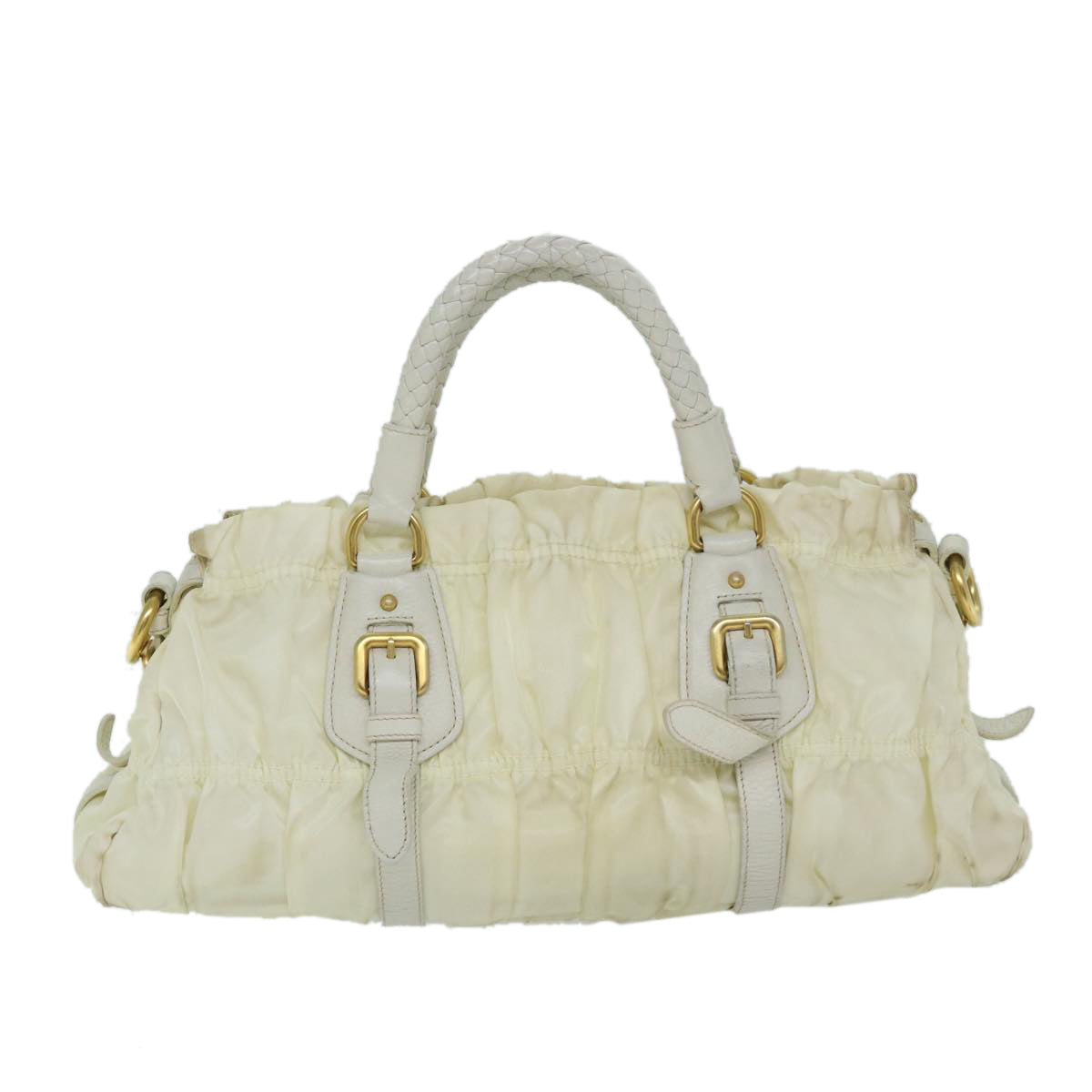 PRADA Hand Bag Nylon 2way White  67672