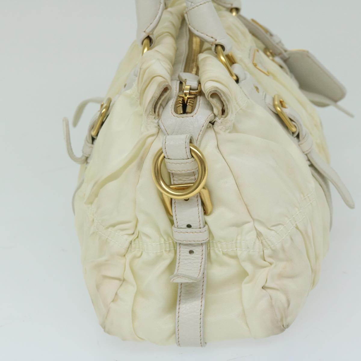 PRADA Hand Bag Nylon 2way White  67672