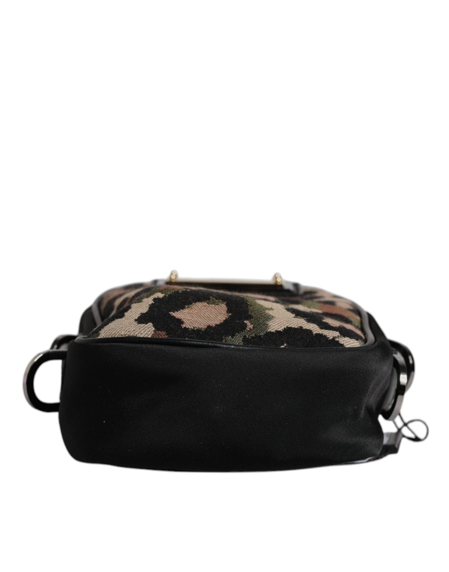 Dolce & Gabbana Multicolor Leopard Jacquard Logo Plaque Neck Strap Men's Bag ()
