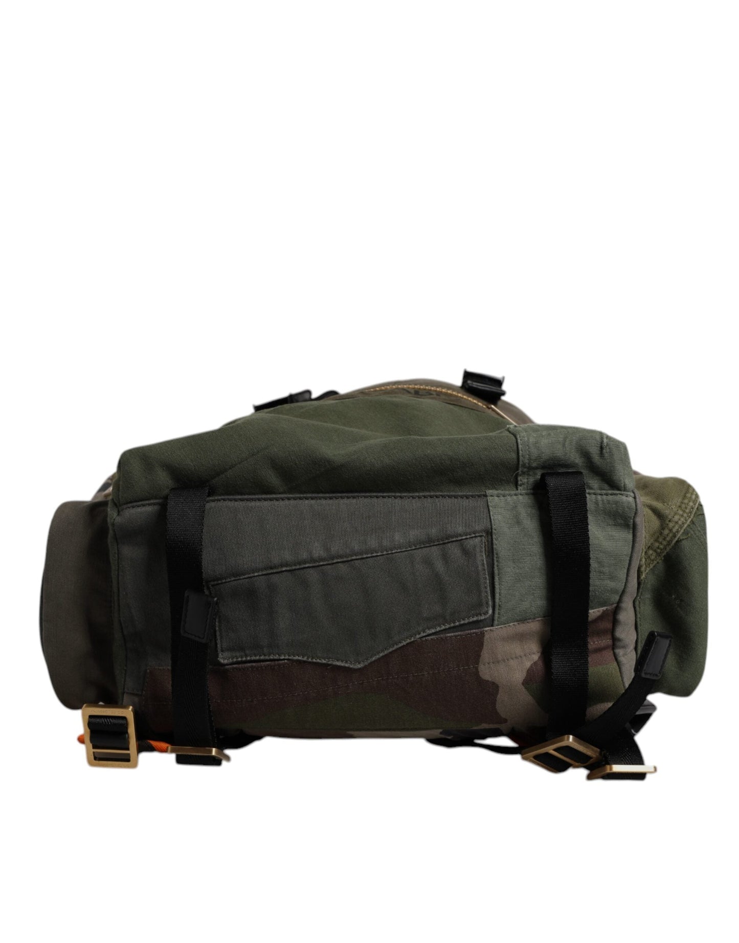 Dolce & Gabbana Military Green Patchwork Travel Backpack Men's Bag