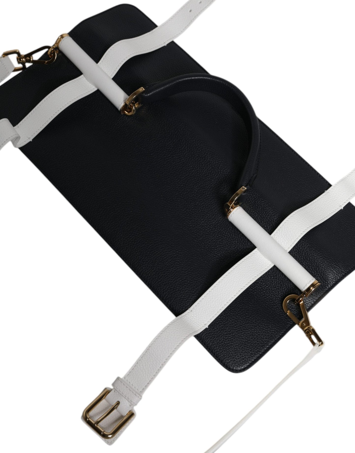 Dolce & Gabbana Blue White Calfskin Leather Crossbody Shoulder Women's Bag