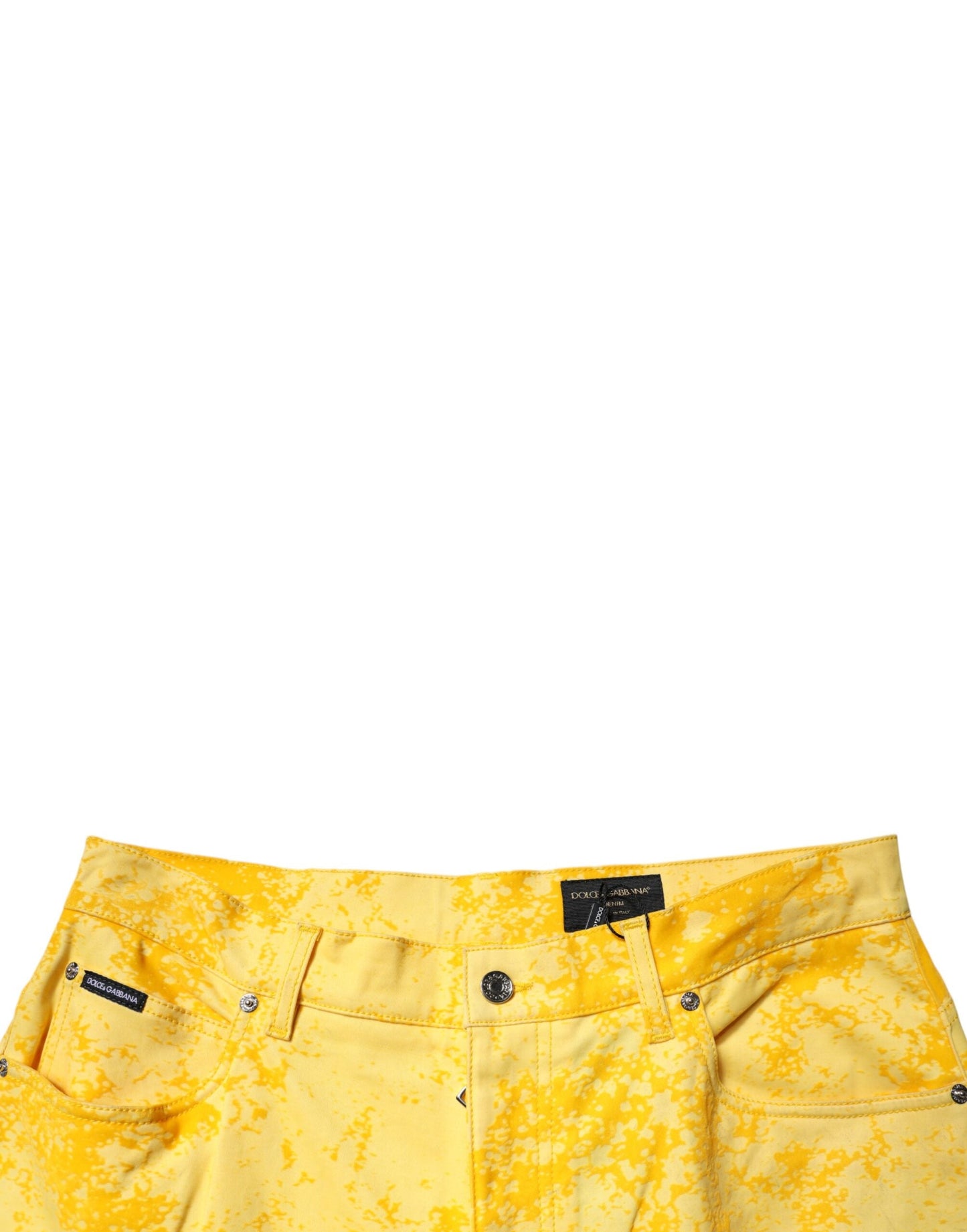 Dolce & Gabbana Yellow Tie Dye Cotton Straight Denim Men's Jeans ()