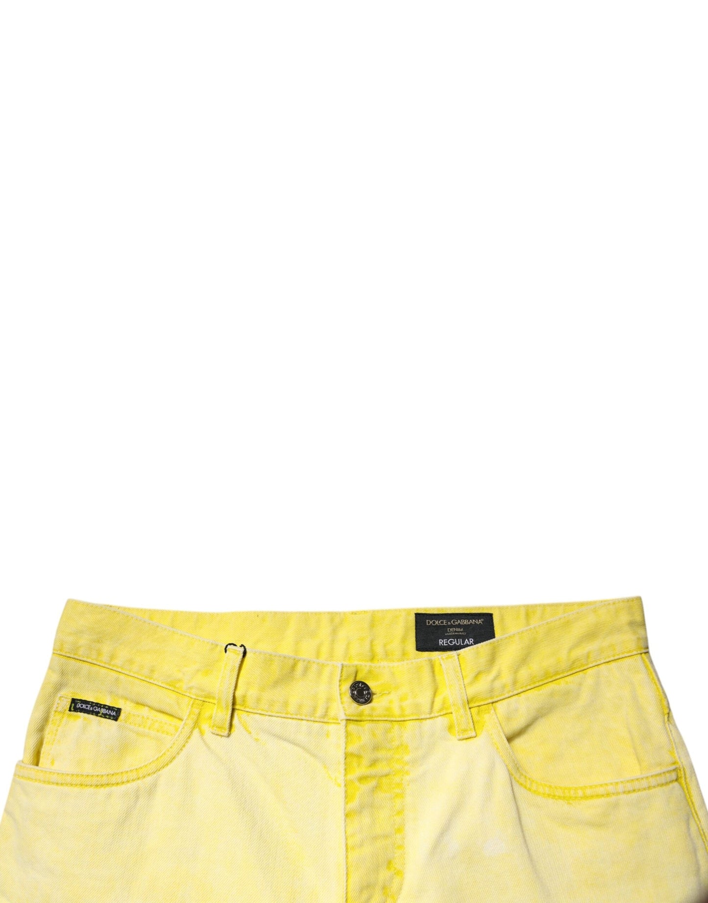 Dolce & Gabbana Yellow Cotton Stretch Skinny Men Denim Men's Jeans