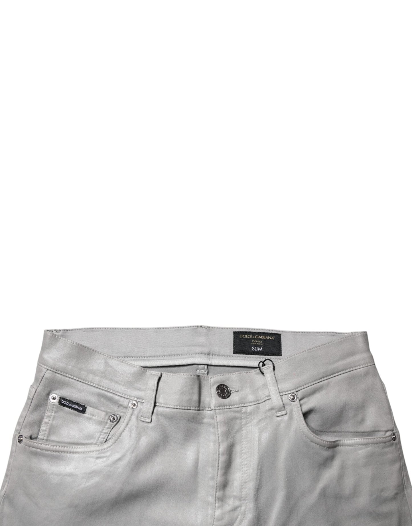 Dolce & Gabbana Gray Cotton Stretch Men Slim Fit Denim Men's Jeans ()