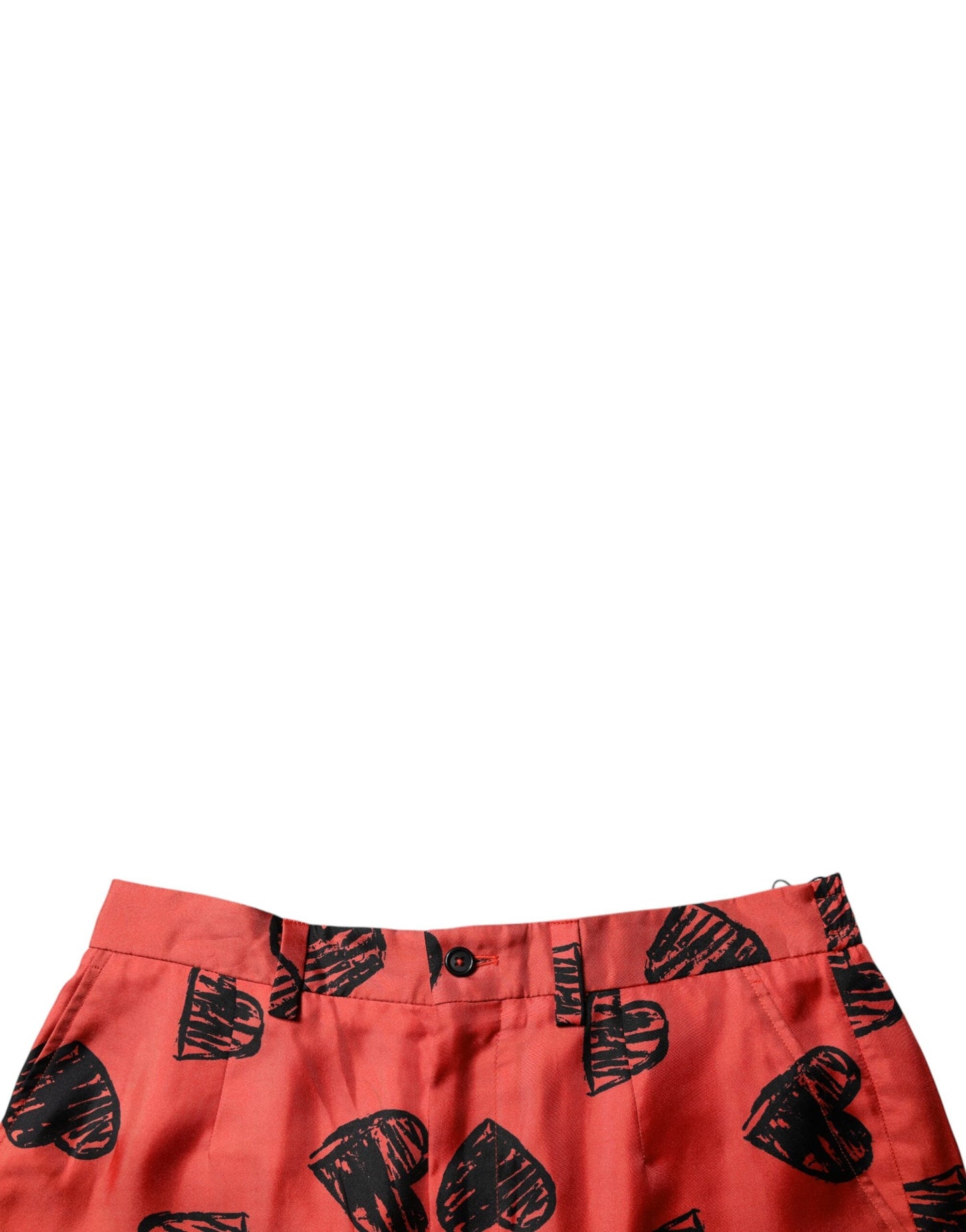 Dolce & Gabbana Orange Silk Heart Print Bermuda Men's Shorts ()