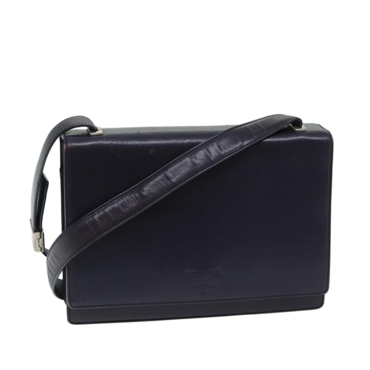 PRADA Shoulder Bag Leather Purple  68014