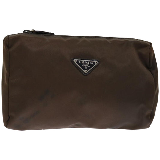 PRADA Pouch Nylon Brown  68084