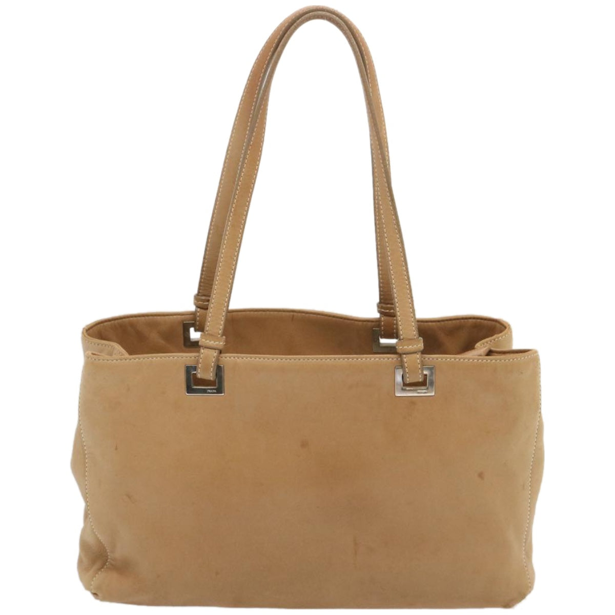 PRADA Hand Bag Leather Beige  68085