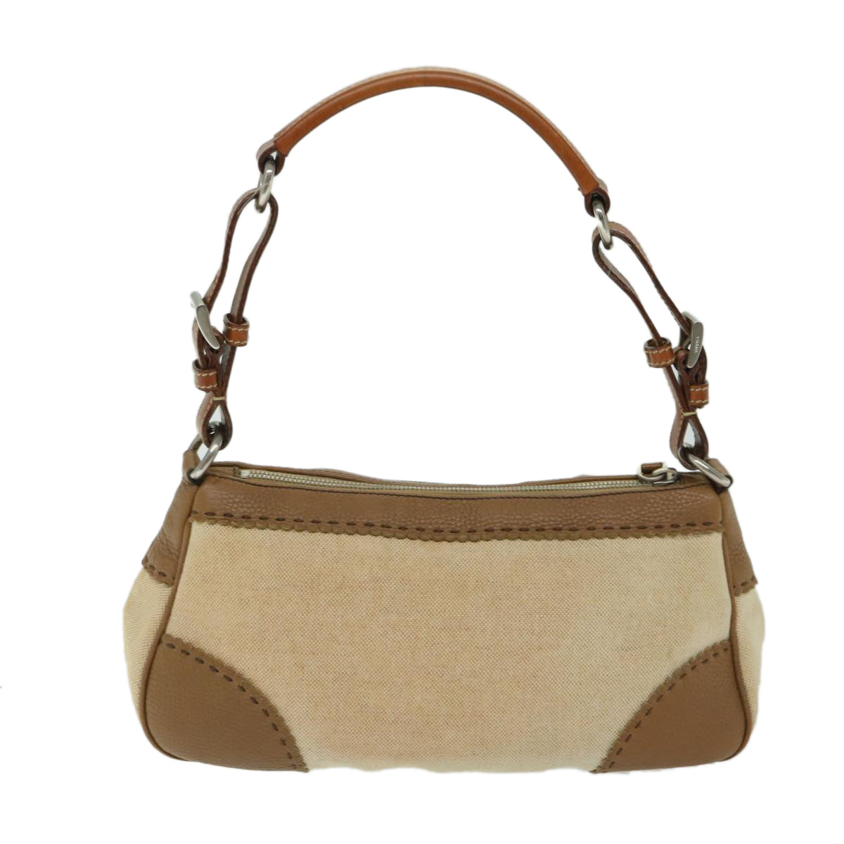 PRADA Shoulder Bag Canvas Beige  68089