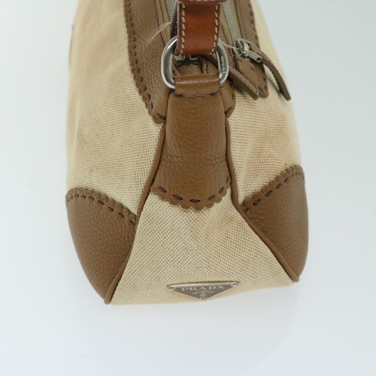 PRADA Shoulder Bag Canvas Beige  68089