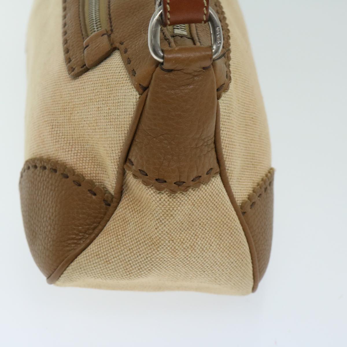 PRADA Shoulder Bag Canvas Beige  68089