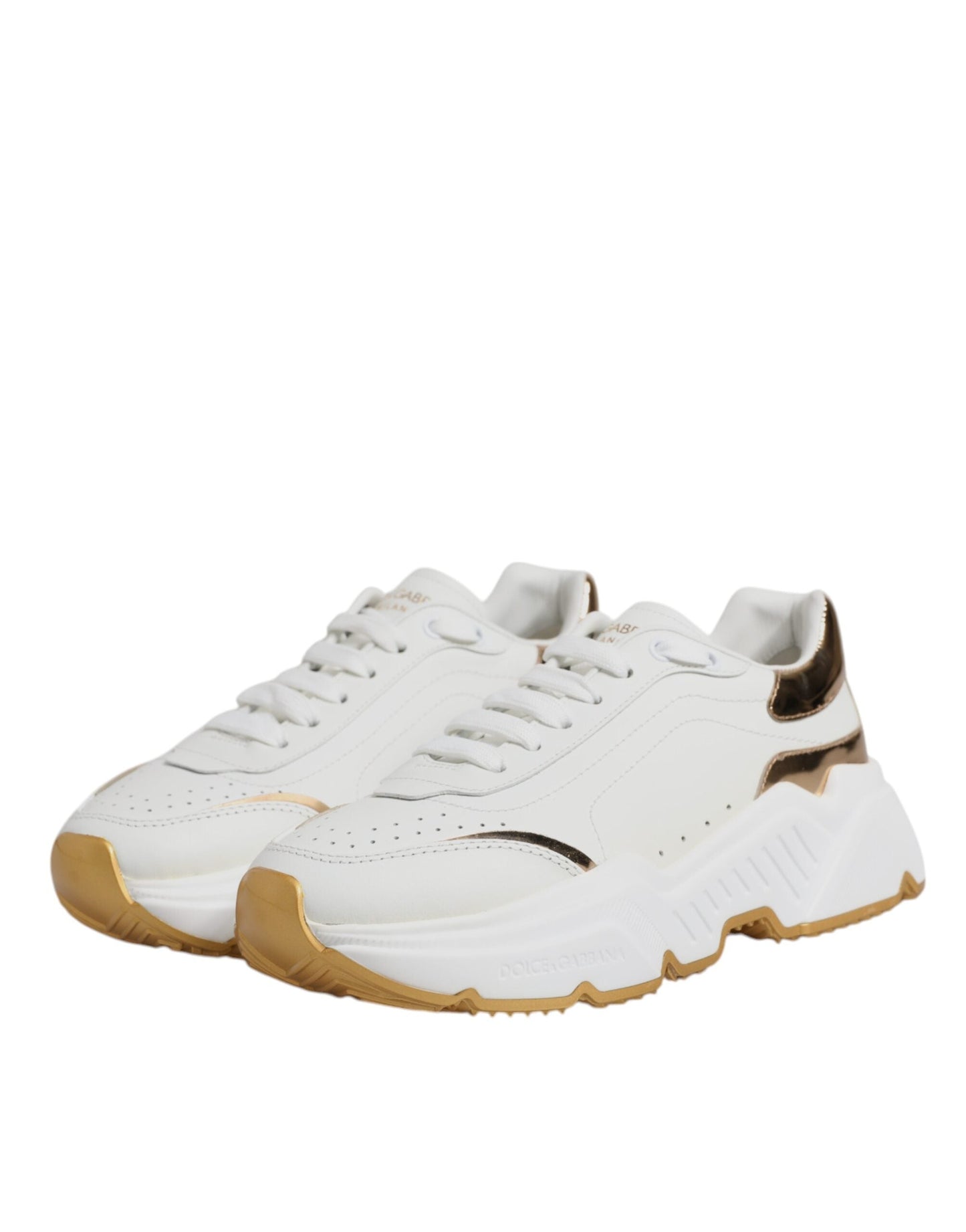 Dolce & Gabbana White Gold Daymaster Low Top Sneakers Women's Shoes ()