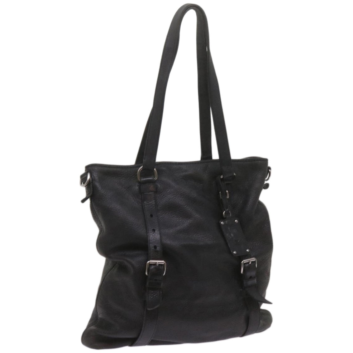 PRADA Tote Bag Leather Black  68223