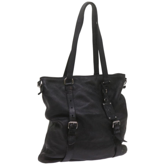 PRADA Tote Bag Leather Black  68223