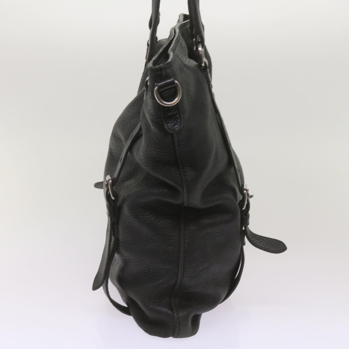 PRADA Tote Bag Leather Black  68223