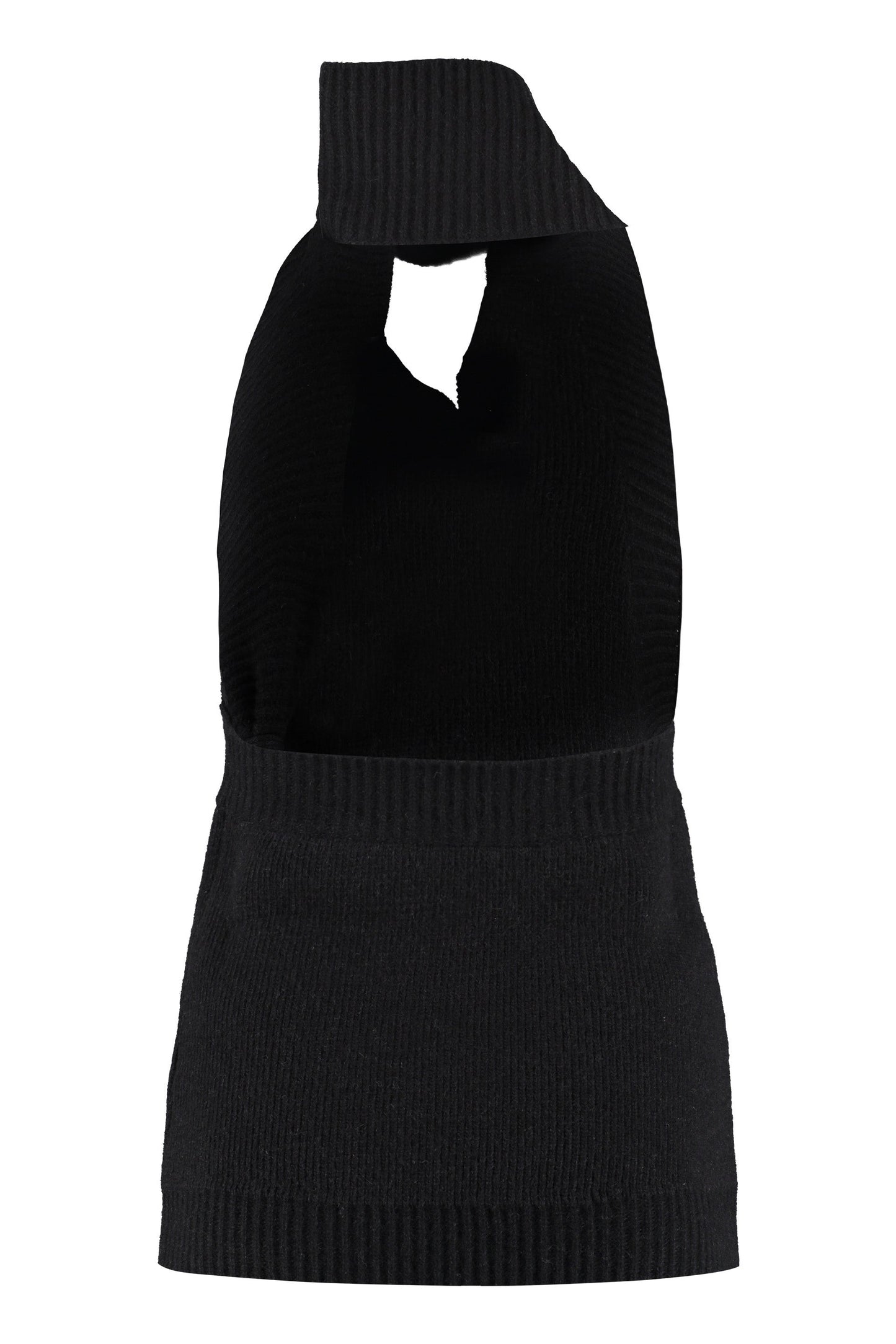 BOTTEGA VENETA One-Shoulder Knit Top with Pussy-Bow Collar