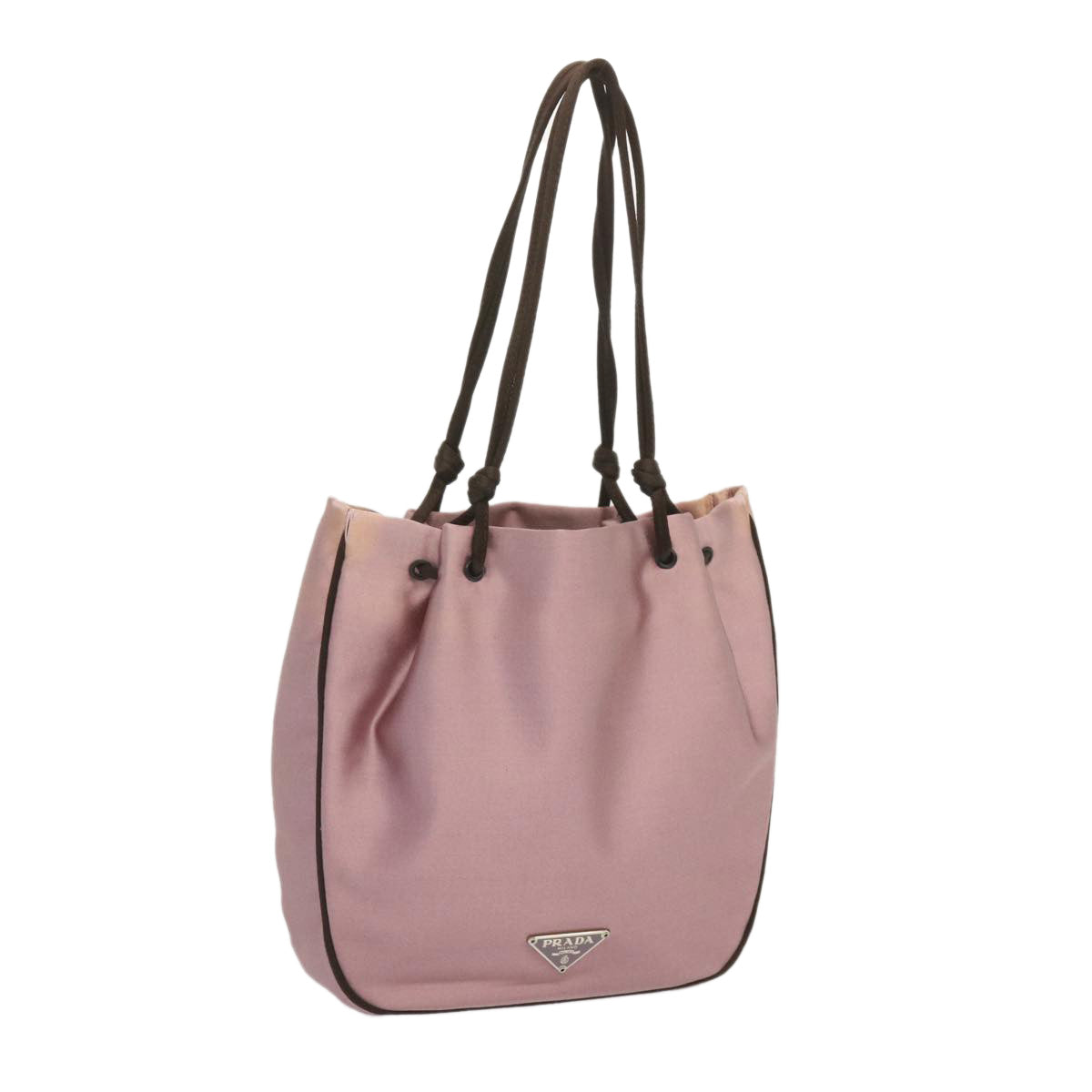 PRADA Hand Bag Satin Pink  68289