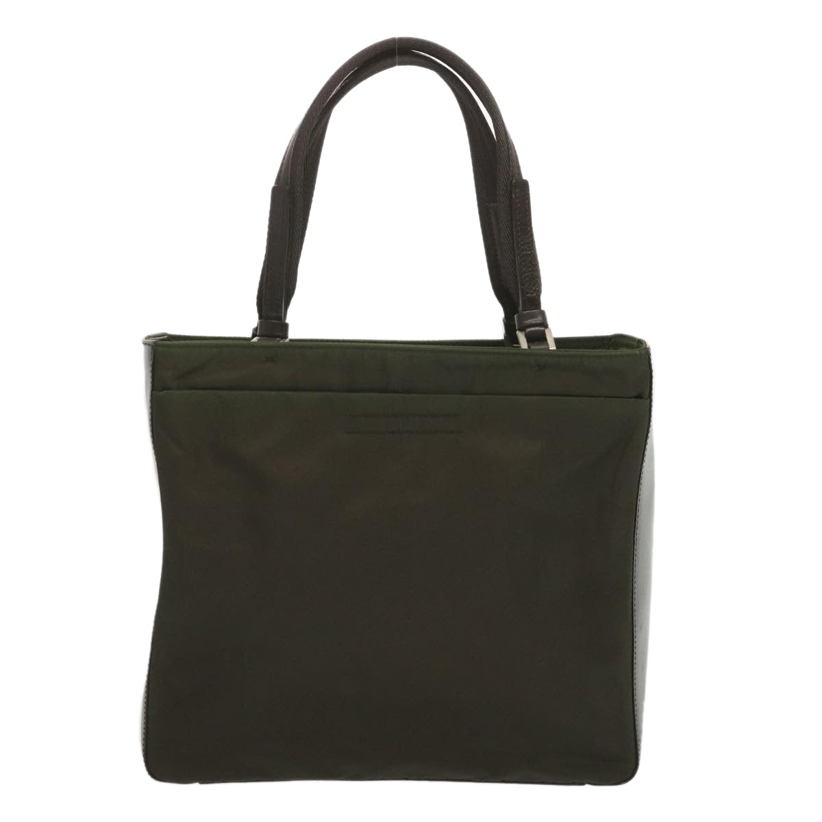 PRADA Hand Bag Nylon Leather Khaki  68335