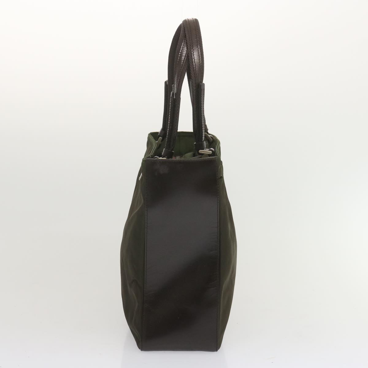 PRADA Hand Bag Nylon Leather Khaki  68335
