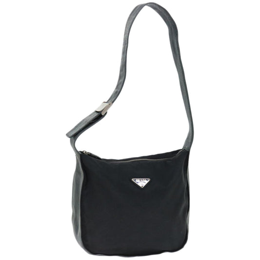 PRADA Shoulder Bag Nylon Leather Black  68336
