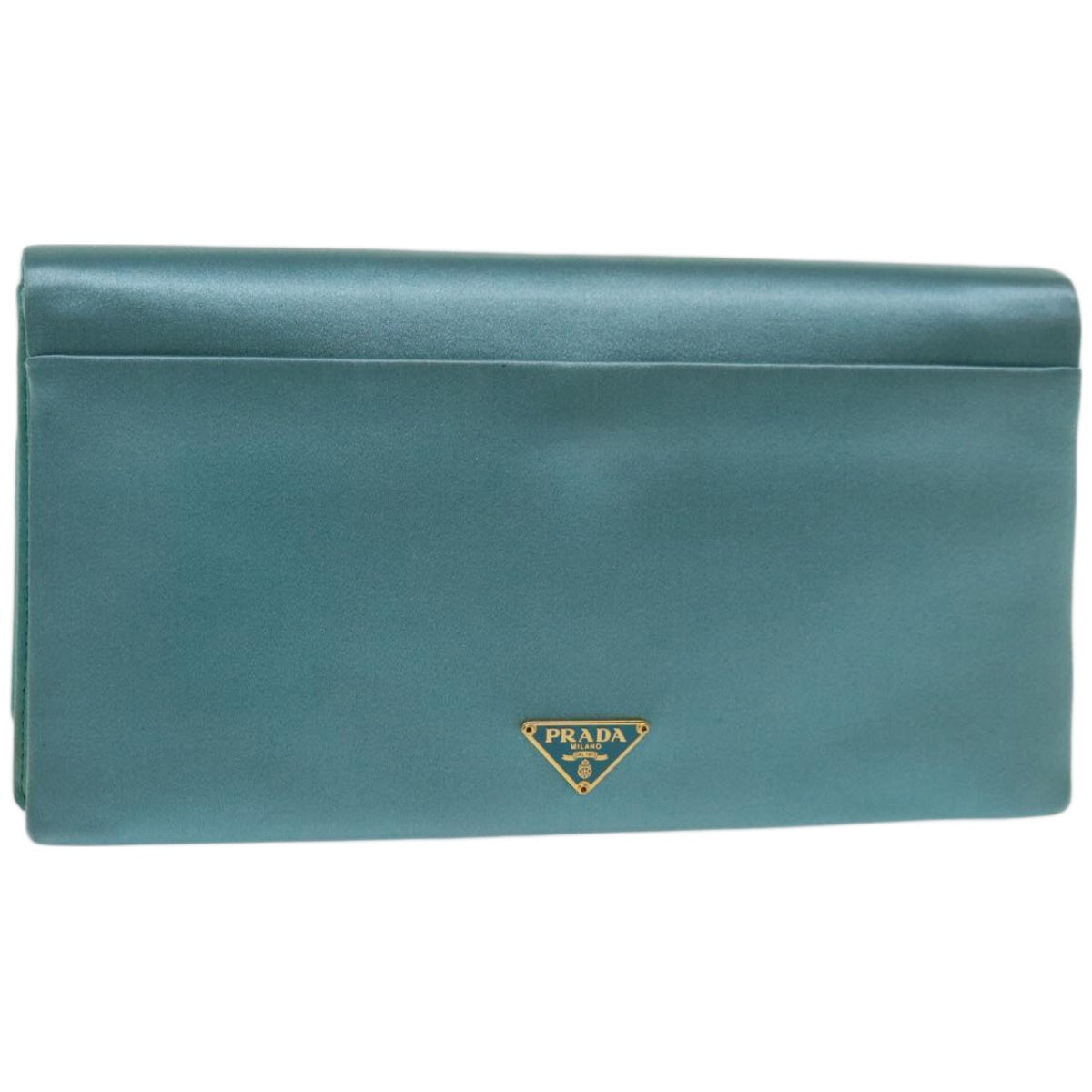 PRADA Clutch Bag Satin Light Blue  68368A