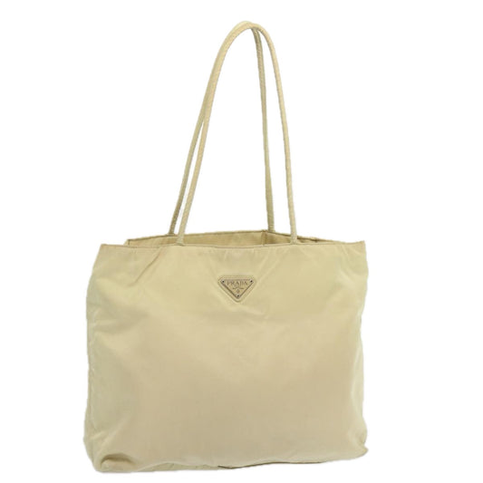 PRADA Tote Bag Nylon Cream  68399