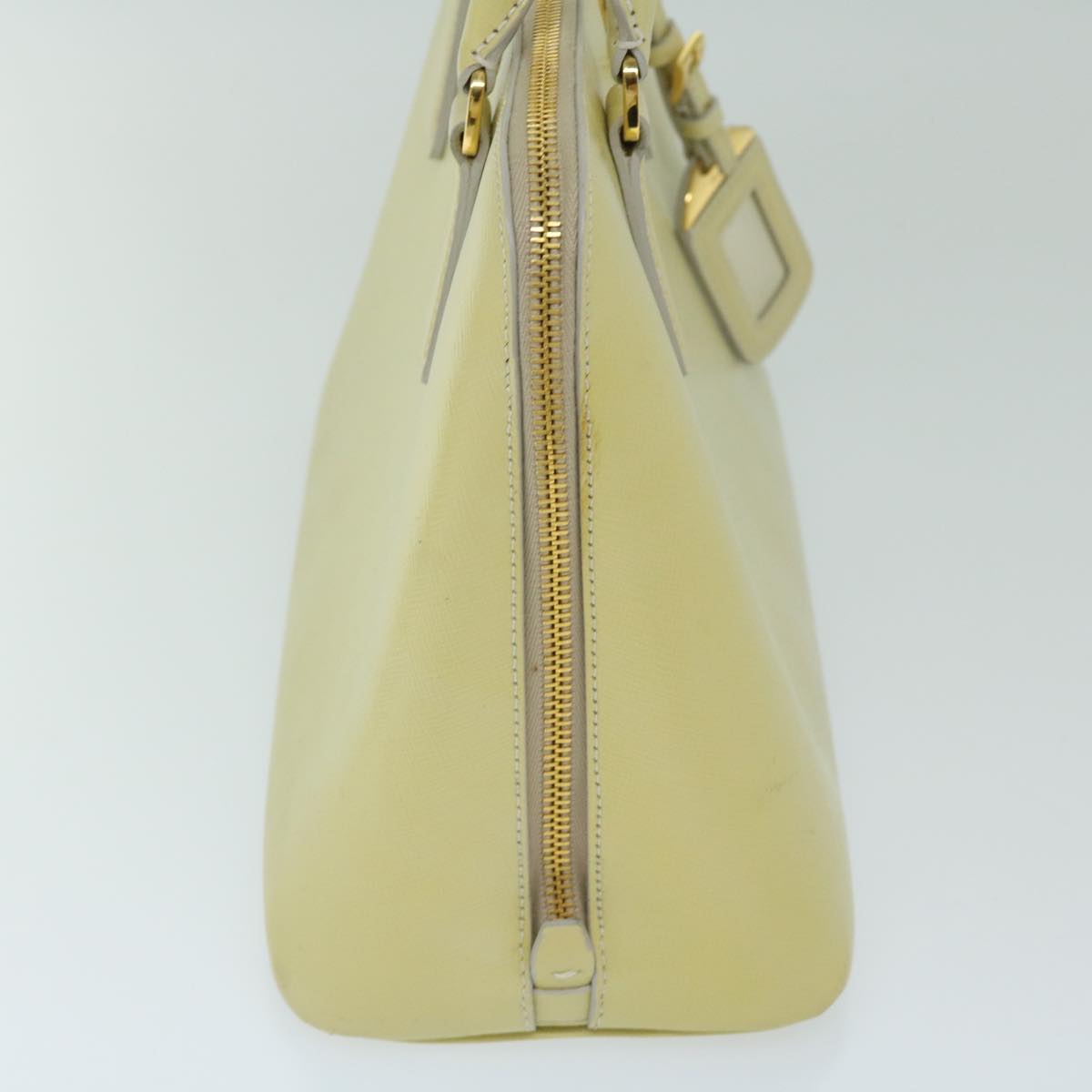 PRADA Hand Bag Safiano leather Cream  68477